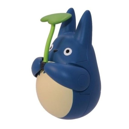 MON VOISIN TOTORO - Totoro Bleu avec feuille - Figurine Culbuto 5.8cm 