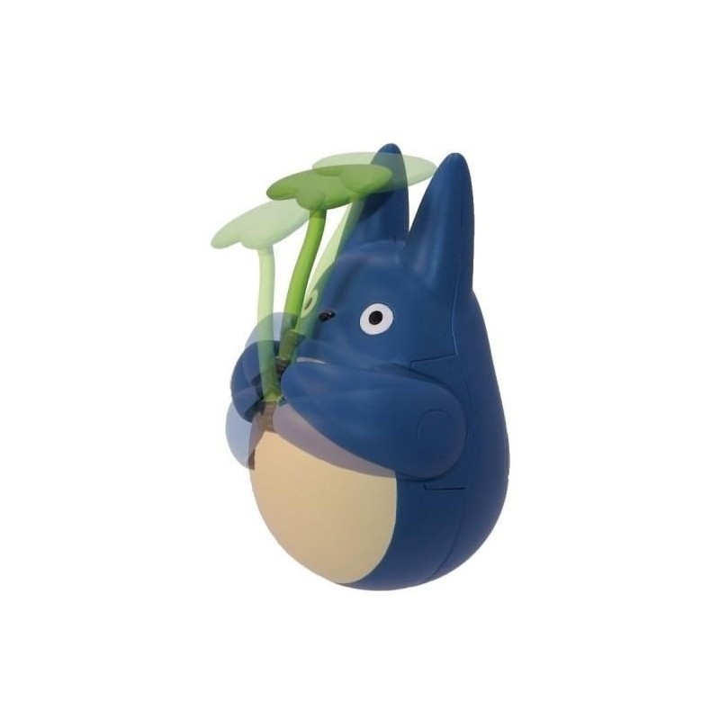 MON VOISIN TOTORO - Totoro Bleu avec feuille - Figurine Culbuto 5.8cm 