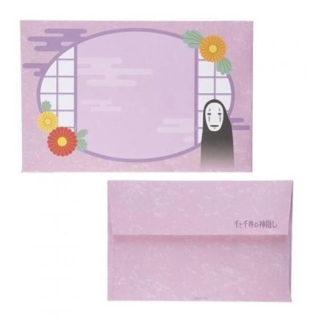 LE VOYAGE DE CHIHIRO - No Face avec fleur - Eventail & Enveloppe 