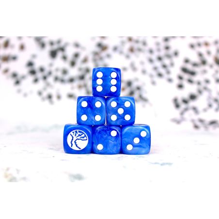 Nords Faction Dice on Bright Blue swirl Dice