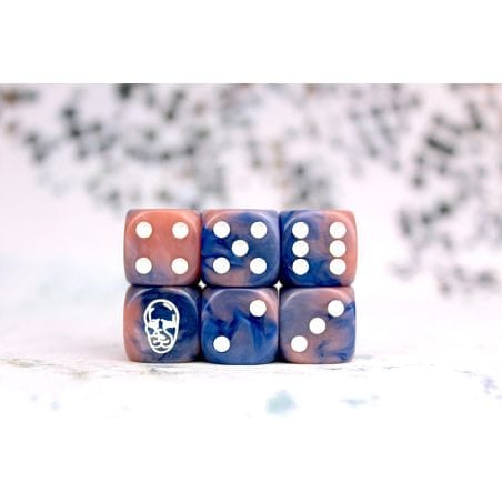 Spires Faction Dice on Dark Blue swirl Dice