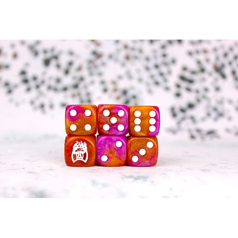 Old Dominion Faction Dice on Purple and Gold Dice