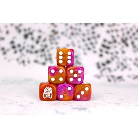 Old Dominion Faction Dice on Purple and Gold Dice