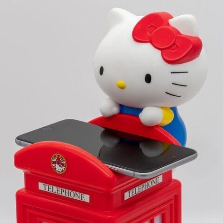 HELLO KITTY - Cabine Londres - Chargeur sans fil & USB - 25cm 