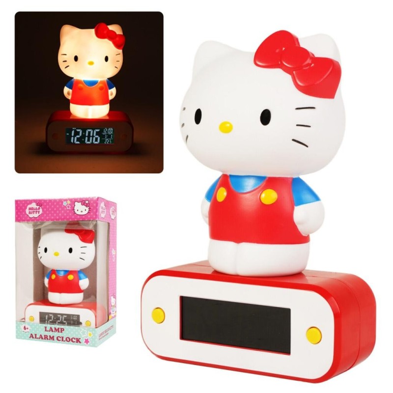 HELLO KITTY - Réveil avec lampe LED - 17cm 