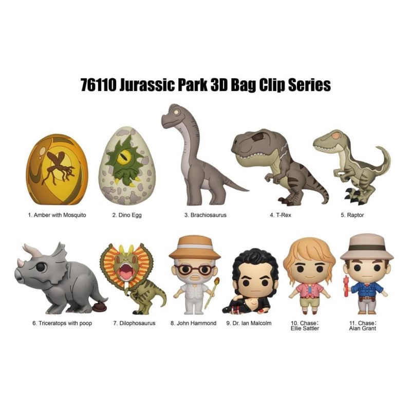 JURASSIC PARK - Series 1 - 3D Foam Bag Clip (Display 24 Pcs) 