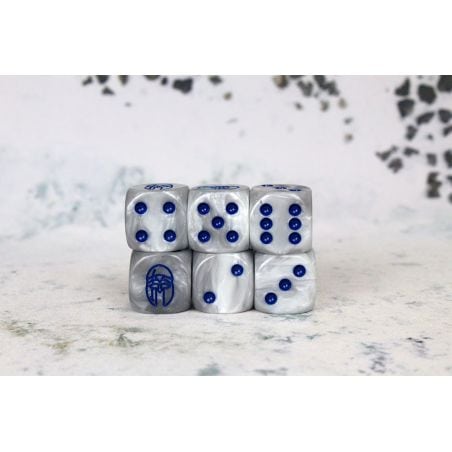 City States Faction Dice on Gray swirl Dice