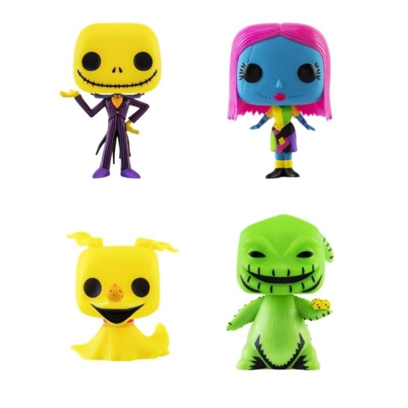NIGHTMARE BEFORE CHRISTMAS - POP - Blacklight 4 PACK Sp. Edition 