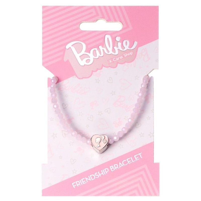 BARBIE - Bracelet de Perles Rose - Coeur 