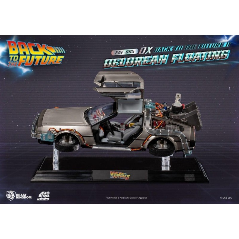 RETOUR VERS LE FUTUR - DeLorean II Flottant "Deluxe" - Statuette 20cm 