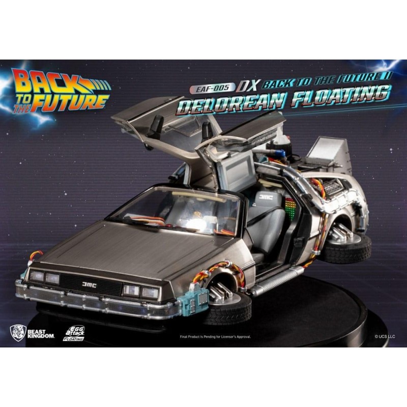 RETOUR VERS LE FUTUR - DeLorean II Flottant "Deluxe" - Statuette 20cm 