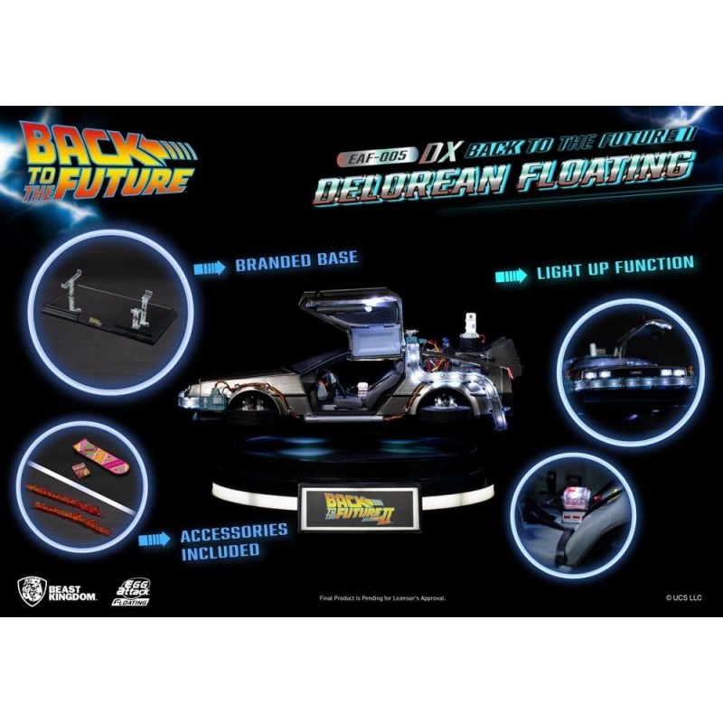 RETOUR VERS LE FUTUR - DeLorean II Flottant "Deluxe" - Statuette 20cm 