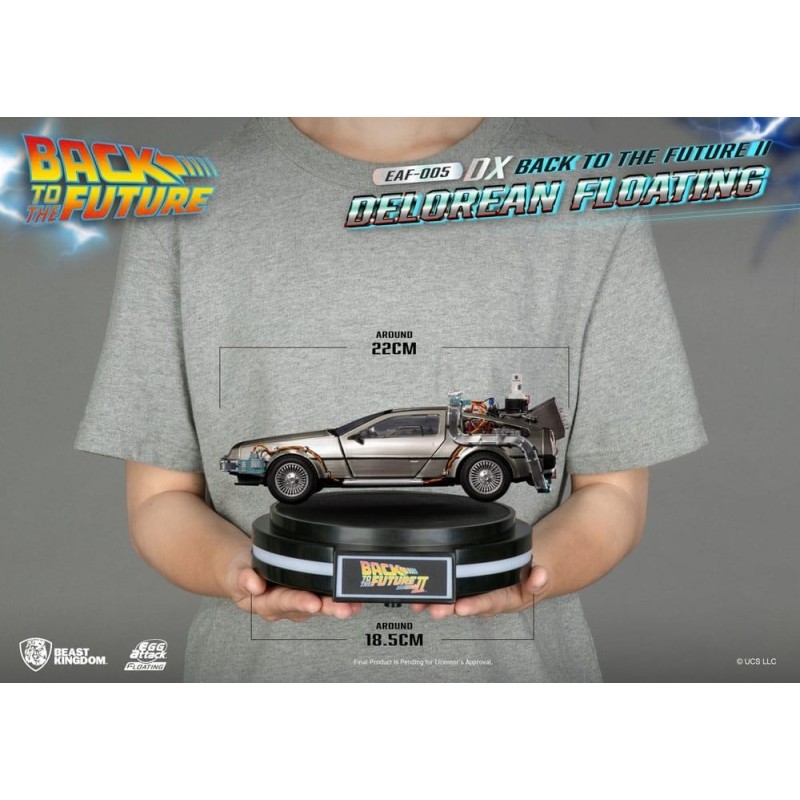 RETOUR VERS LE FUTUR - DeLorean II Flottant "Deluxe" - Statuette 20cm 