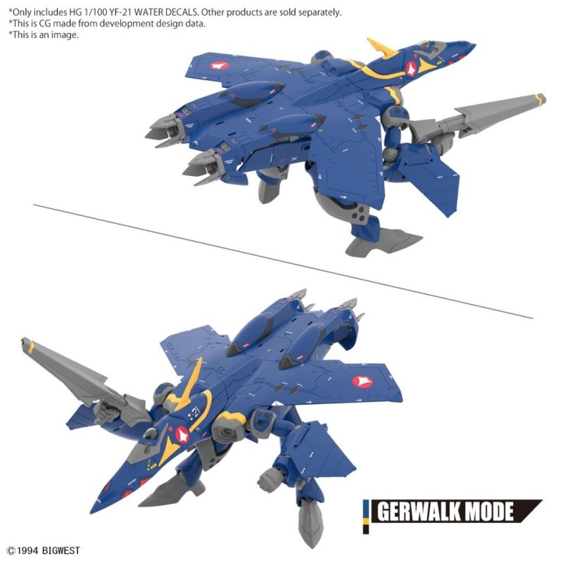 MACROSS - HG 1/100 YF-21 Water Decals - Model Kit 