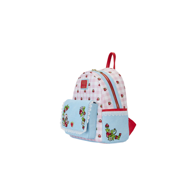 CHARLOTTE AUX FRAISES - Denim - Mini Sac à Dos LoungeFly 