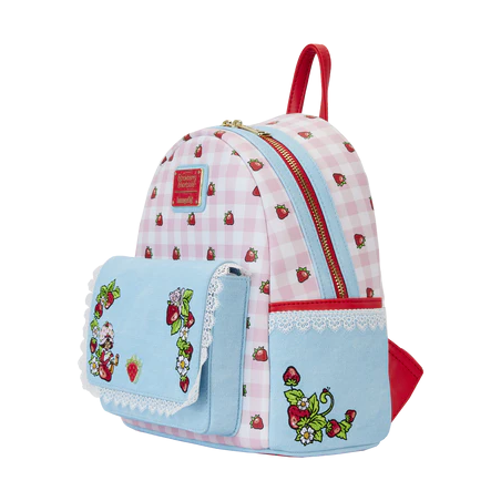CHARLOTTE AUX FRAISES - Denim - Mini Sac à Dos LoungeFly 