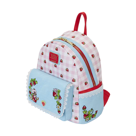 CHARLOTTE AUX FRAISES - Denim - Mini Sac à Dos LoungeFly 