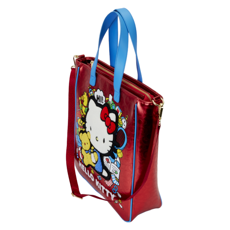 HELLO KITTY -50ème Anniv. -Tote Bag Métallique avec Coin Bag Loungefly 
