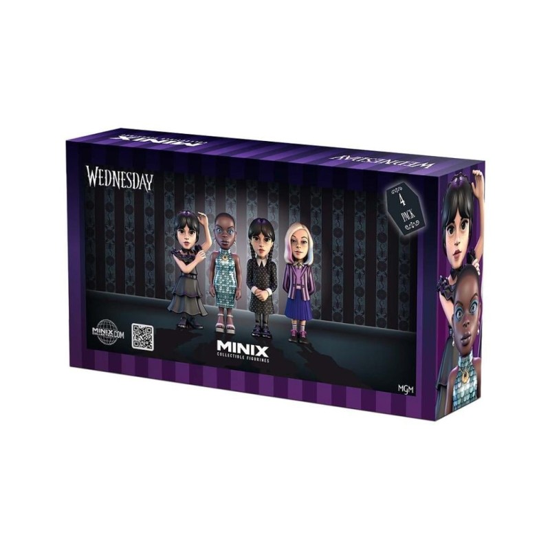 MERCREDI - Mercredi, Mercredi en robe, Enid, Bianca - 4 Fig. Minix 7cm 