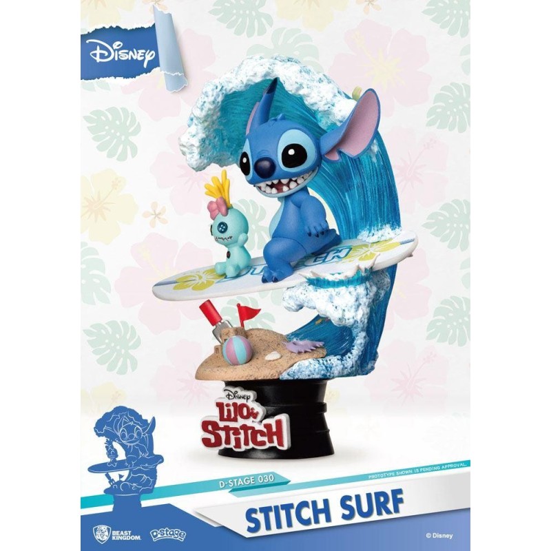 DISNEY - Stitch Surf - Diorama D-Stage Summer Series 15cm 