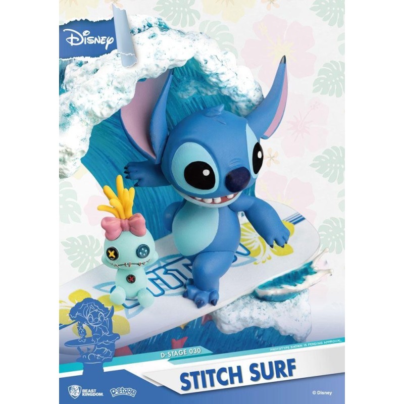 DISNEY - Stitch Surf - Diorama D-Stage Summer Series 15cm 