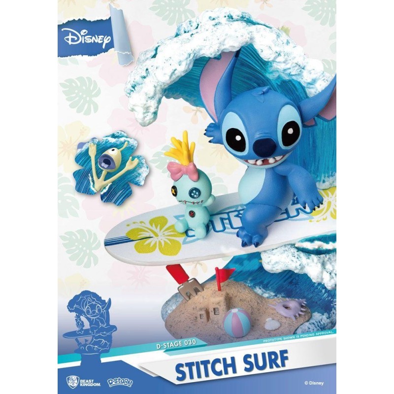 DISNEY - Stitch Surf - Diorama D-Stage Summer Series 15cm 