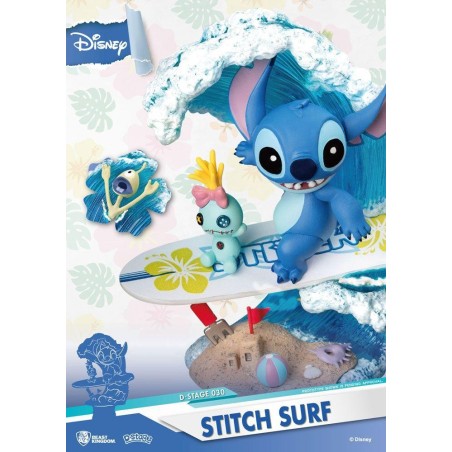 DISNEY - Stitch Surf - Diorama D-Stage Summer Series 15cm 