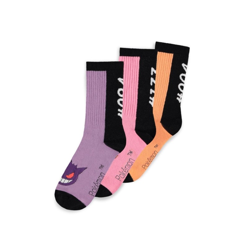 POKEMON - Trio Color - Pack de 3 Paires de Chaussettes Sport (T39-42) 
