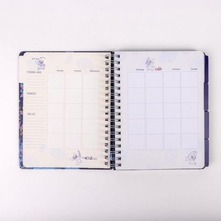 STITCH - Agenda Hebdomadaire Non Daté + Intercalaires + Stickers 