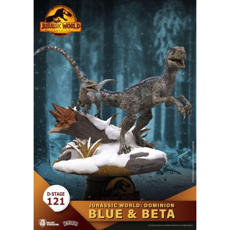 JURASSIC WORLD LE MONDE D'APRES - Blue & Béta - Diorama D-Stage 13cm 