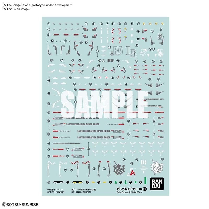 GUNDAM - Gundam Decal 132 RG 1/144 Hi-vGUNDAM - Model Kit 