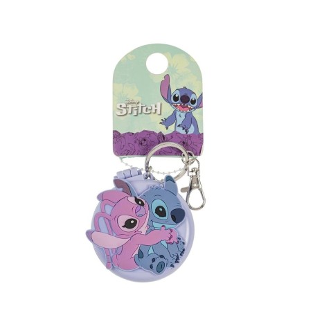 STITCH & ANGEL - Compact Brosse à Cheveux & Miroir en Porte-Clé 