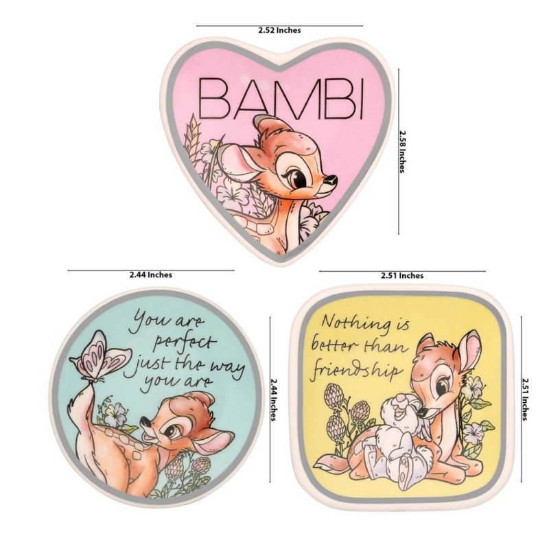 BAMBI - Set de 3 Minis Plateaux à Bijoux - 20,6x7,2x2,3 cm 