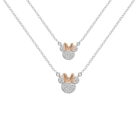 MINNIE - Set Maman & Fille - 2 Colliers Shiny en Laiton Plaqué Argent 