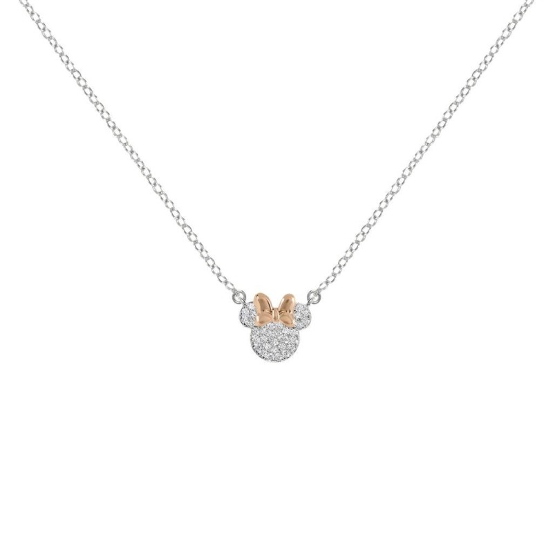 MINNIE - Set Maman & Fille - 2 Colliers Shiny en Laiton Plaqué Argent 