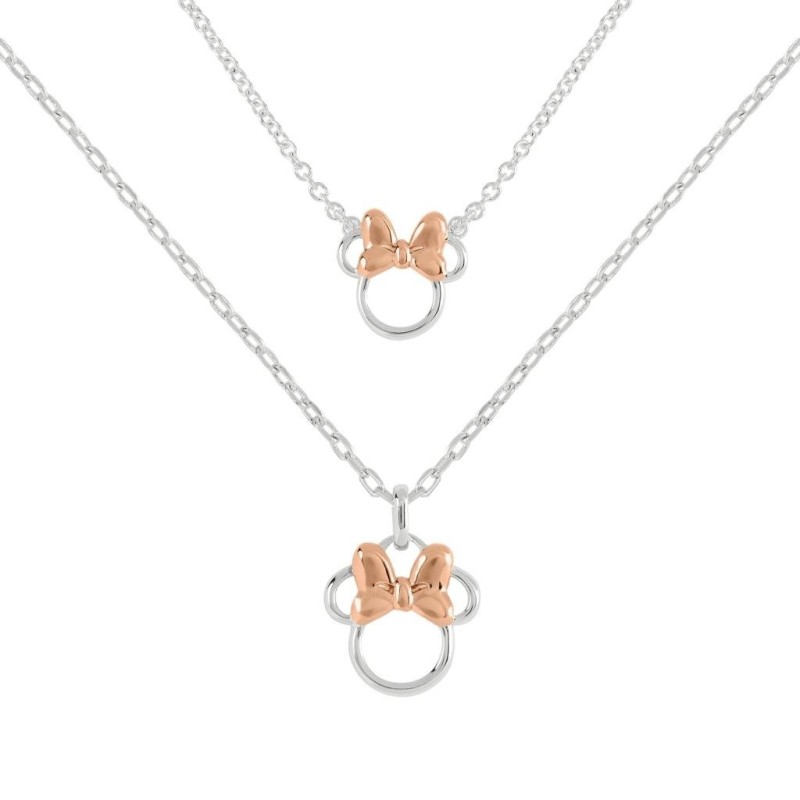 MINNIE - Set Maman & Fille - 2 Colliers en Laiton Plaqué Argent 