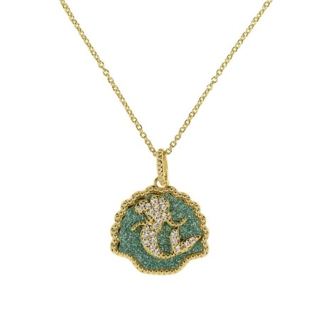 LA PETITE SIRENE - Coquillage - Collier en Laiton Plaqué Or 
