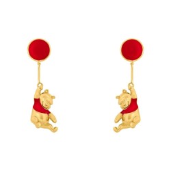 WINNIE L'OURSON - Paire de Boucles d'Oreilles Pendante - Laiton Plaqué  2