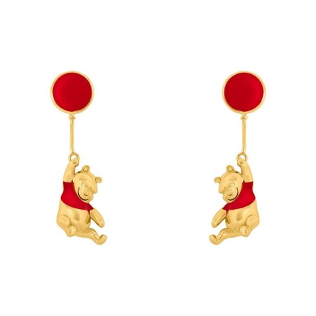 WINNIE L'OURSON - Paire de Boucles d'Oreilles Pendante - Laiton Plaqué 