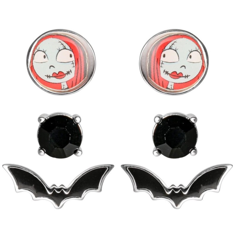 NBX - Sally - 3 Paires de Clous d'Oreilles - Plaqué Argent 