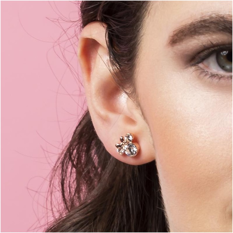 MINNIE - 1 Paire de Clous d'Oreilles - Laiton Argent Plaqué 