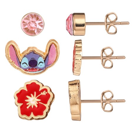 STITCH - Set de 3 Paires de Clous d'Oreilles 