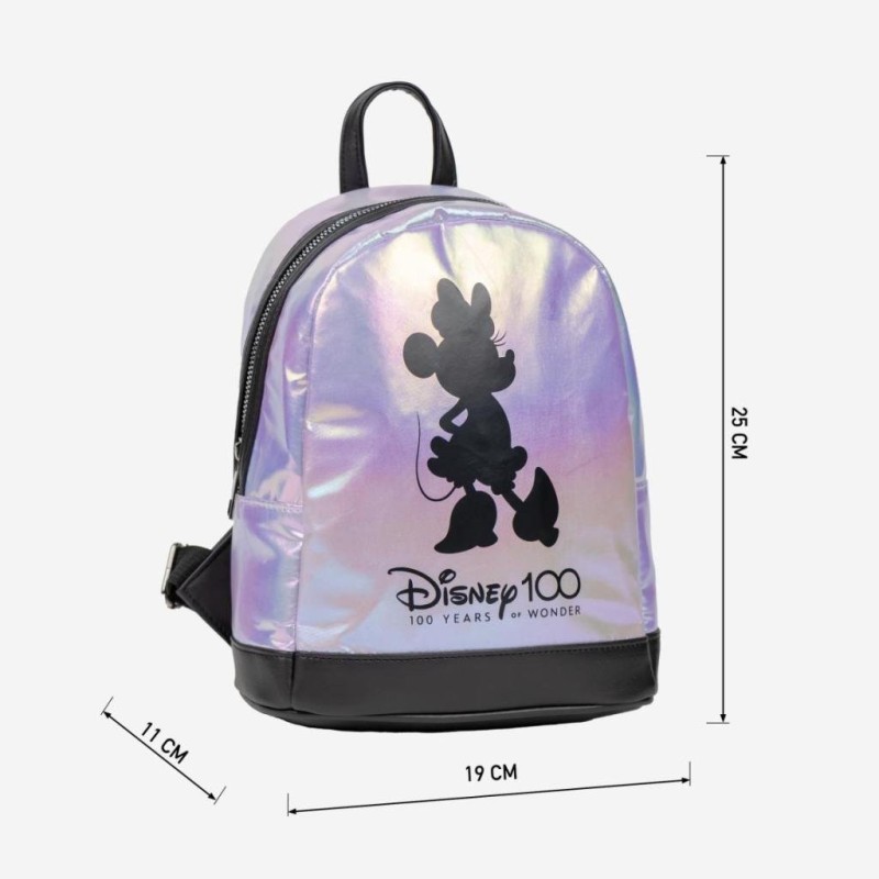 DISNEY 100 Ans - Minnie - Mini Sac à Dos Similicuir Nacré 
