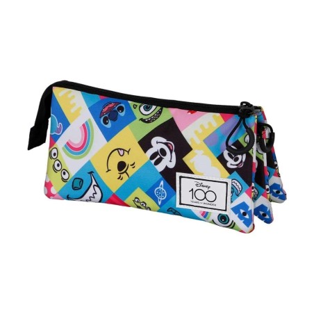 DISNEY 100 Ans - Collage - Trousse Triple '23x11x7cm' 
