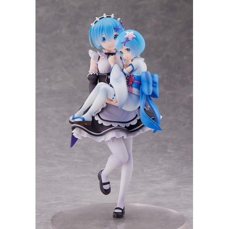 RE ZERO - Rem & Rem Enfance - Statuette 23cm 