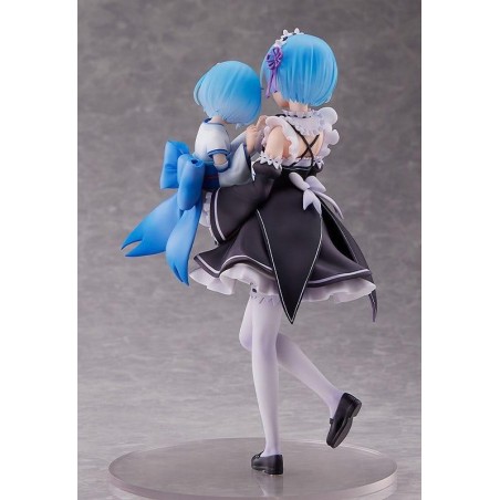 RE ZERO - Rem & Rem Enfance - Statuette 23cm 