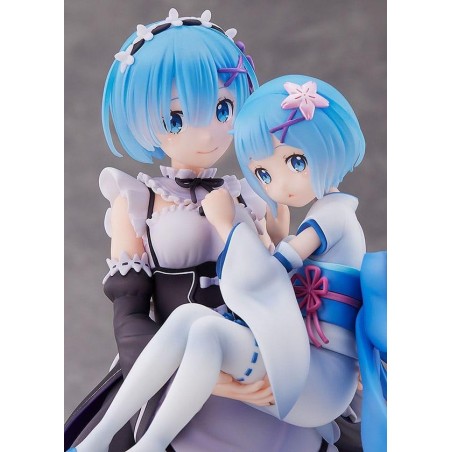 RE ZERO - Rem & Rem Enfance - Statuette 23cm 