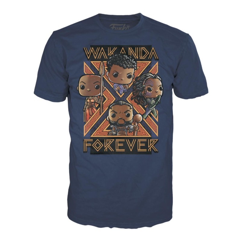 BLACK PANTHER WAKANDA FOREVER - Groupe - T-Shirt POP (L) 