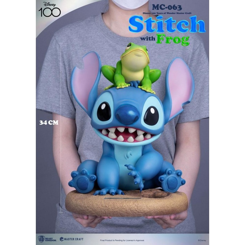 DISNEY 100E ANN. - Stitch avec Grenouille -Statuette Master Craft 34cm 