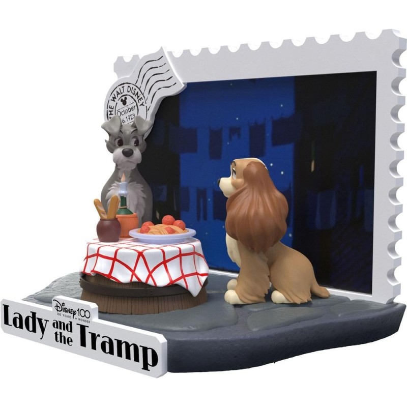 DISNEY 100EME ANNIV. - La Belle et le Clochard  - Diorama D-Stage 12cm 